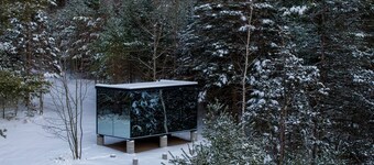 Mirrored Glass Cabin with Firepit & Forest Views in Au Sable Forks, New York