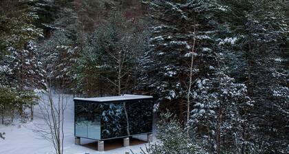 Mirrored Glass Cabin with Firepit & Forest Views in Au Sable Forks, New York