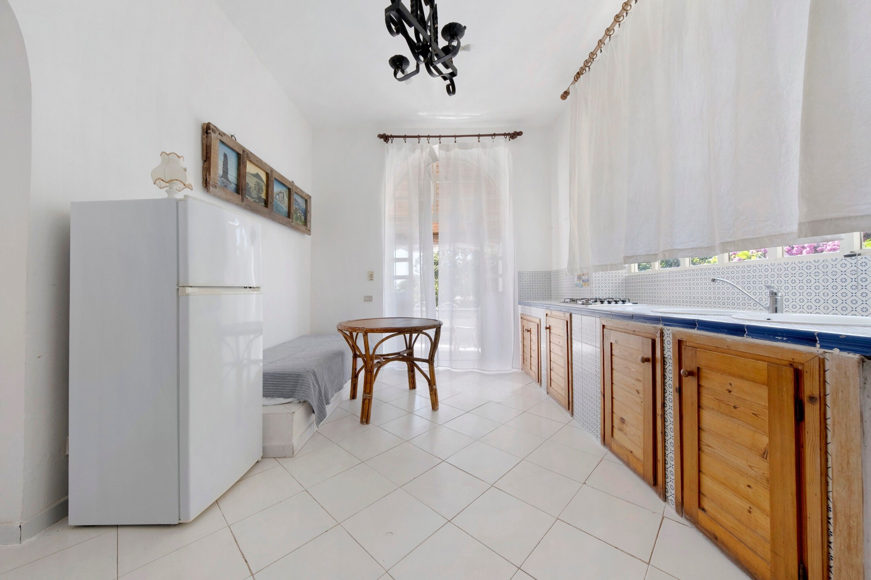 Fridge, stovetop, cookware/dishes/utensils