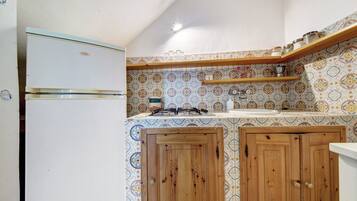 Fridge, stovetop, cookware/dishes/utensils