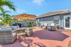 Ferienhaus, 3 Schlafzimmer, Terrasse, Seeblick | Terrasse/Patio