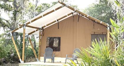 Deluxe Safari Tent with Family Glamping Comfort Near Anna Maria Island in Bradenton, Florida