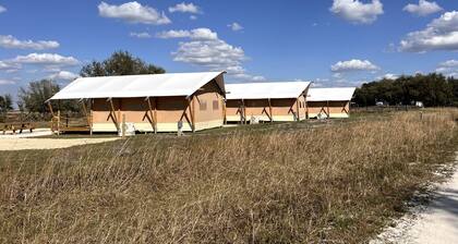 Deluxe Safari Tent with Fire Pit, Hammocks & BBQ in Basinger, Florida
