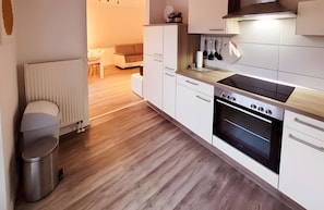Microwave, oven, stovetop, dishwasher - Apartment 'Blauer Fritz K96 OG' with Private Terrace and Private Garden (Röbel)
