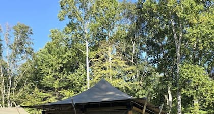 Safari Tent Glamping with Firepit & Screened Porch in Voluntown, Connecticut