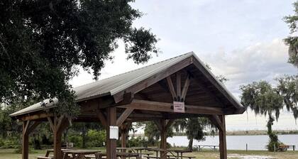 Luxurious Deluxe Safari Tent with King Bed and Outdoor Fire Pit in Bradenton, Florida