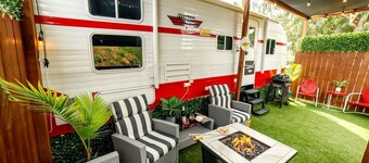 Bright Retro Family Trailer with Vintage Charm & Private Yard Near San Diego Attractions, El Cajon CA
