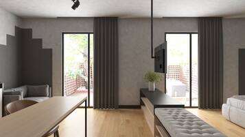 Basic Studio | Living area | 32-inch Smart TV with digital channels