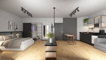 Basic-studiolejlighed | Premium-sengetøj, gratis Wi-Fi, individuel indretning, sengetøj