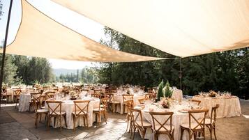 Outdoor banquet area