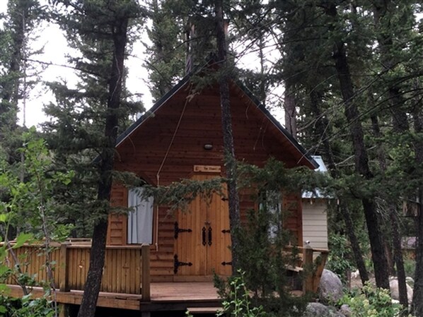 Exterior - Romantic Cabin Rental for Couples in Secluded Woodlands near Butte, Montana (Hall)