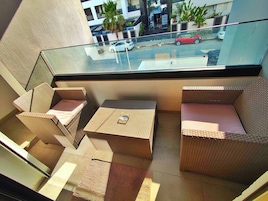 Apartamento, 1 quarto, sacada, vista para o jardim | Sacada