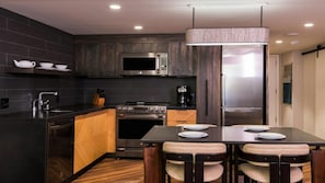 Fridge, microwave, oven, stovetop - 2BR Resort View Suite at Ocean Tower, Hilton Grand Vacations Club (Waikoloa Village)