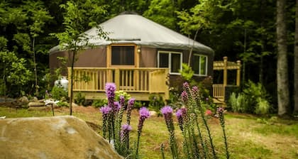 Chic Creek Yurt Comfy for Four in Topton, North Carolina