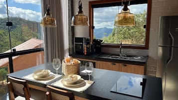 Premium-chalet, vuoristonäköala | Yksityinen keittiö