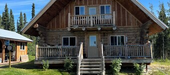 Full scribe log cabin in Sterling perfect for a cozy getaway.