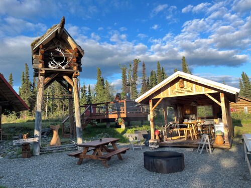 Full scribe log cabin in Sterling perfect for a cozy getaway.
