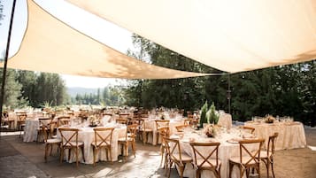 Outdoor banquet area