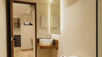 Superior Studio, City View | Bathroom | Shower, hair dryer, towels, soap