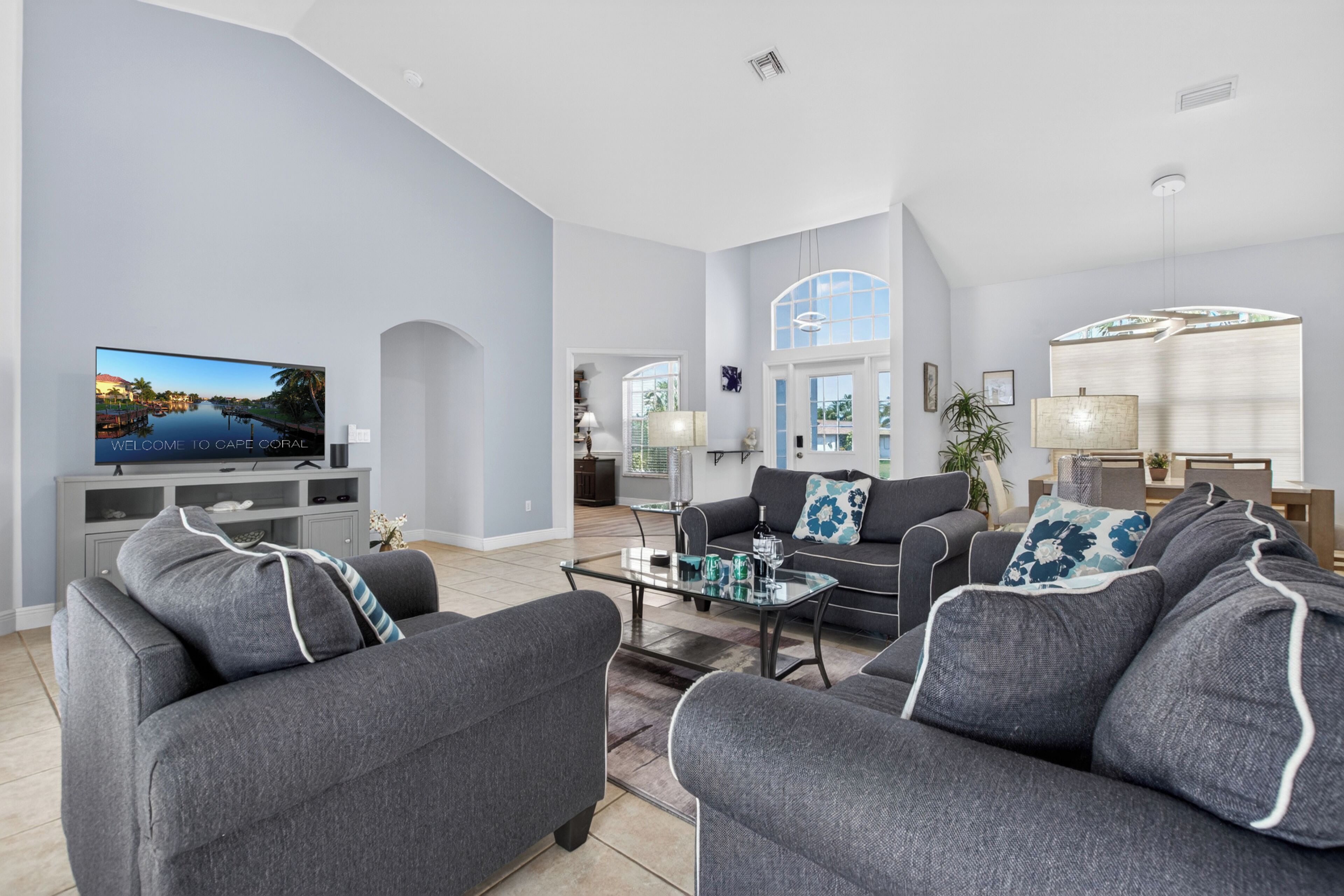 Smart TV, DVD player, books, music library