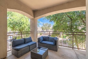 Patio with lounge seating