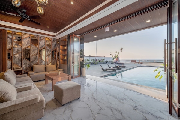 Villa, 5 Bedrooms, Balcony, Sea View | Living area | 36-inch LCD TV with digital channels