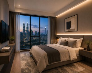 Apartment, City View | Seterika/papan seterika, Wi-fi percuma 