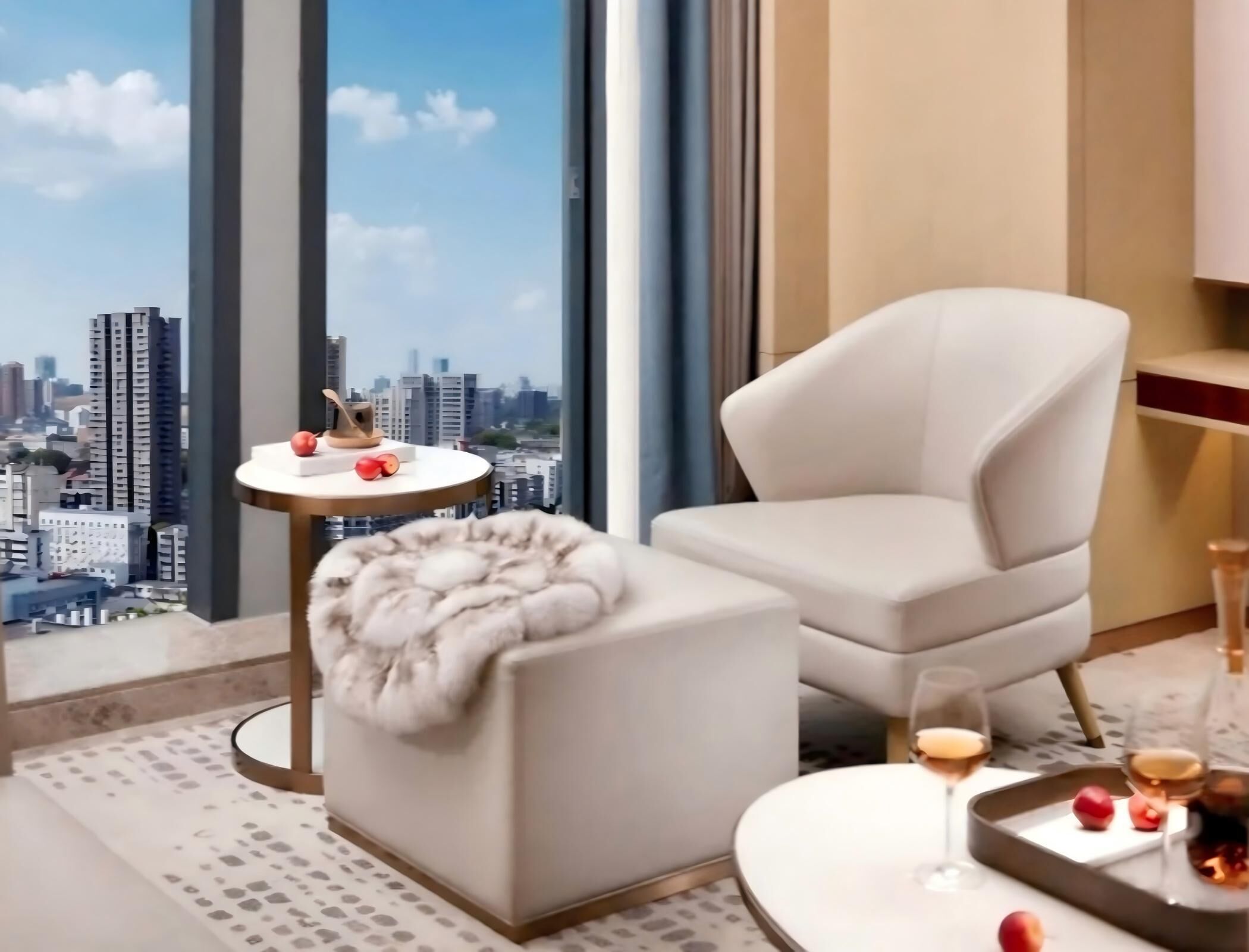 Panorama suite, uitzicht op stad | Interieur