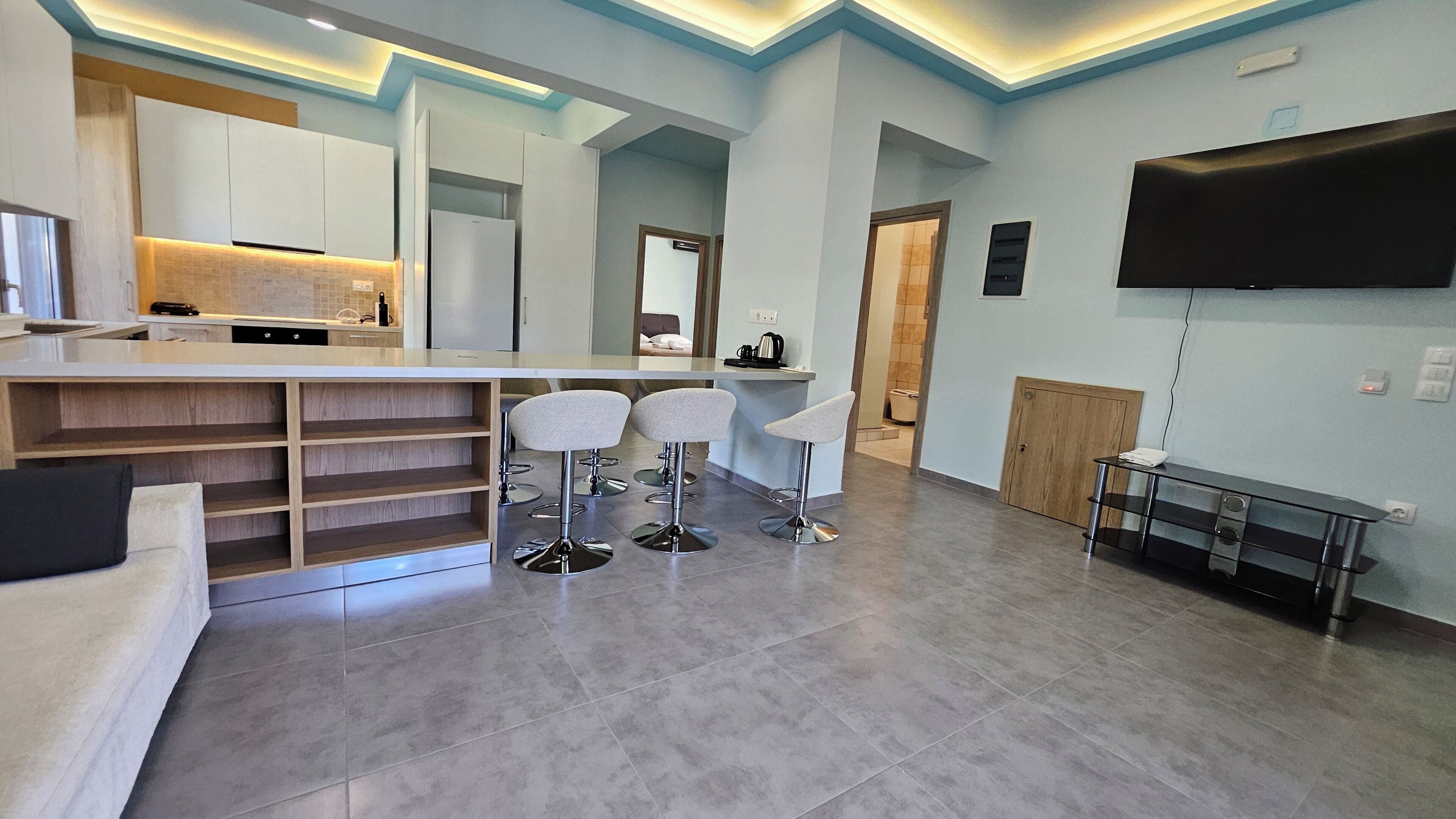 City appartement, 2 slaapkamers, op benedenverdieping | Woonruimte