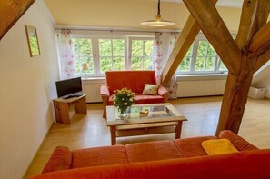 Smart-TV, Kamin, DVD-Player, Tischtennisplatte