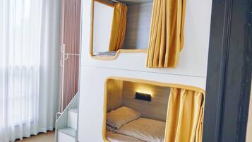 Comfort Shared Dormitory, Women only | Desk, laptop workspace, blackout drapes, iron/ironing board