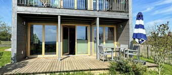 Log cabin apartment on an organic vineyard