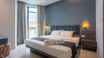 Blackout curtains, iron/ironing board, free WiFi, bed sheets