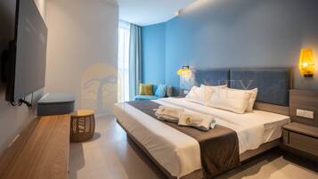 Blackout curtains, iron/ironing board, free WiFi, bed sheets