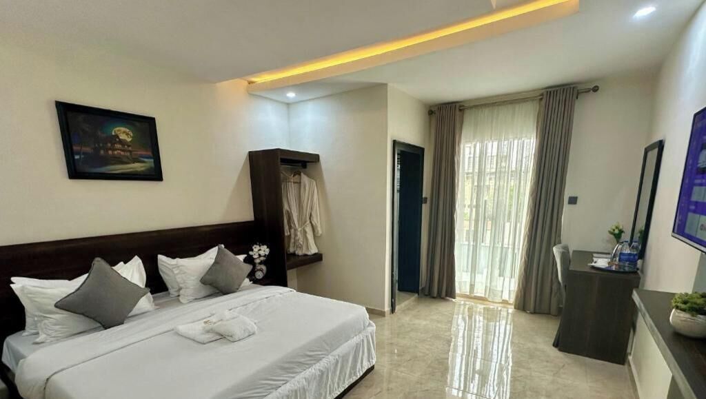 Habitación doble Deluxe | Escritorio, espacio para trabajar con laptop y wifi gratis 