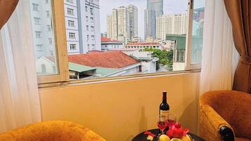 Phòng Suite Executive, quang cảnh thành phố | Bộ trải giường bằng vải cotton Ai Cập, bộ đồ giường cao cấp