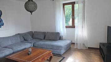 TV, caminetto, lettore DVD