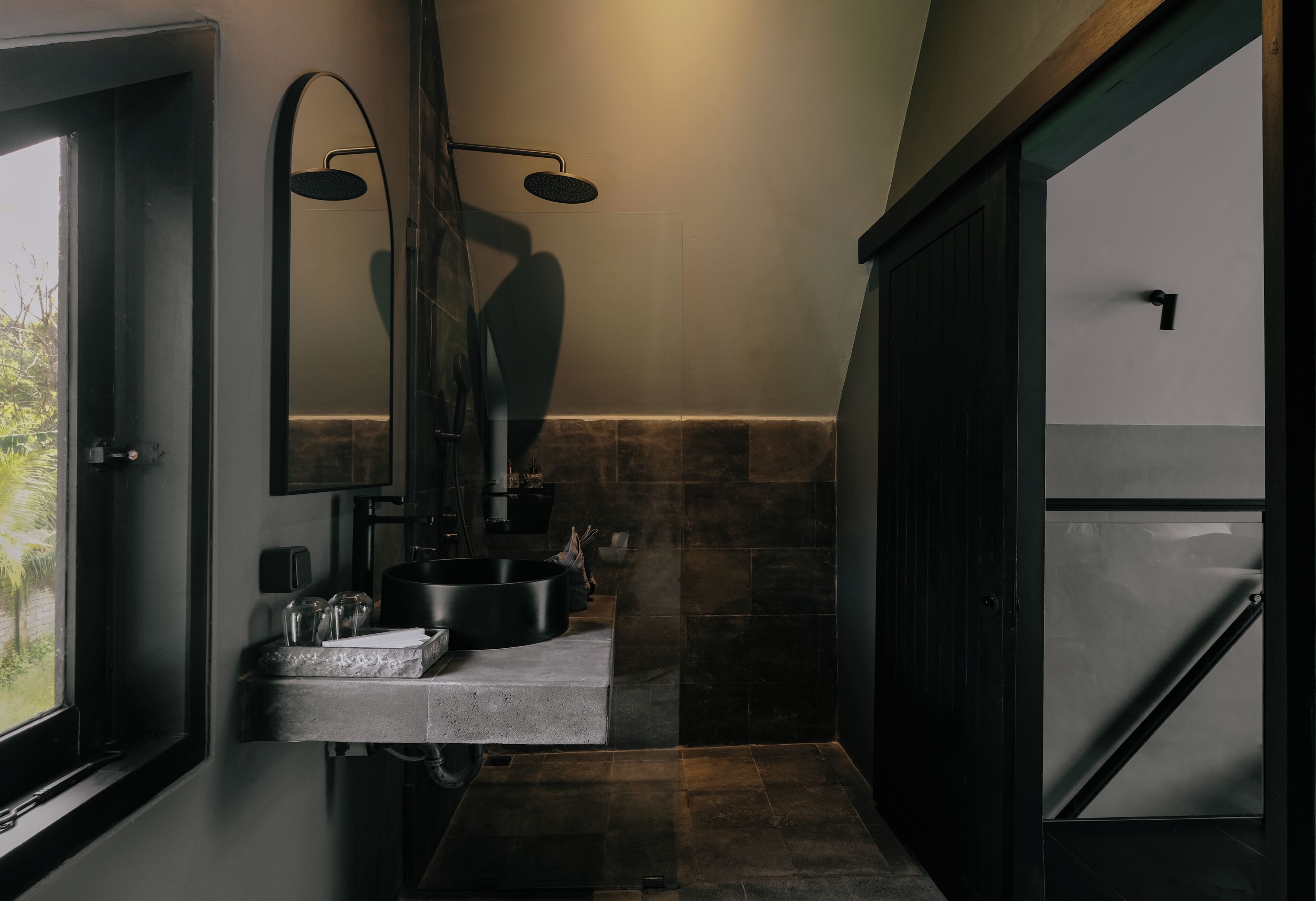 Bathroom | Shower, hair dryer, slippers, towels