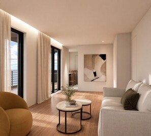 Deluxe Apartment, Balcony | Living area - Athens Hub Homes (Athens)