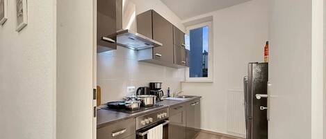 Frigorífico, horno, placa de cocina y lavavajillas