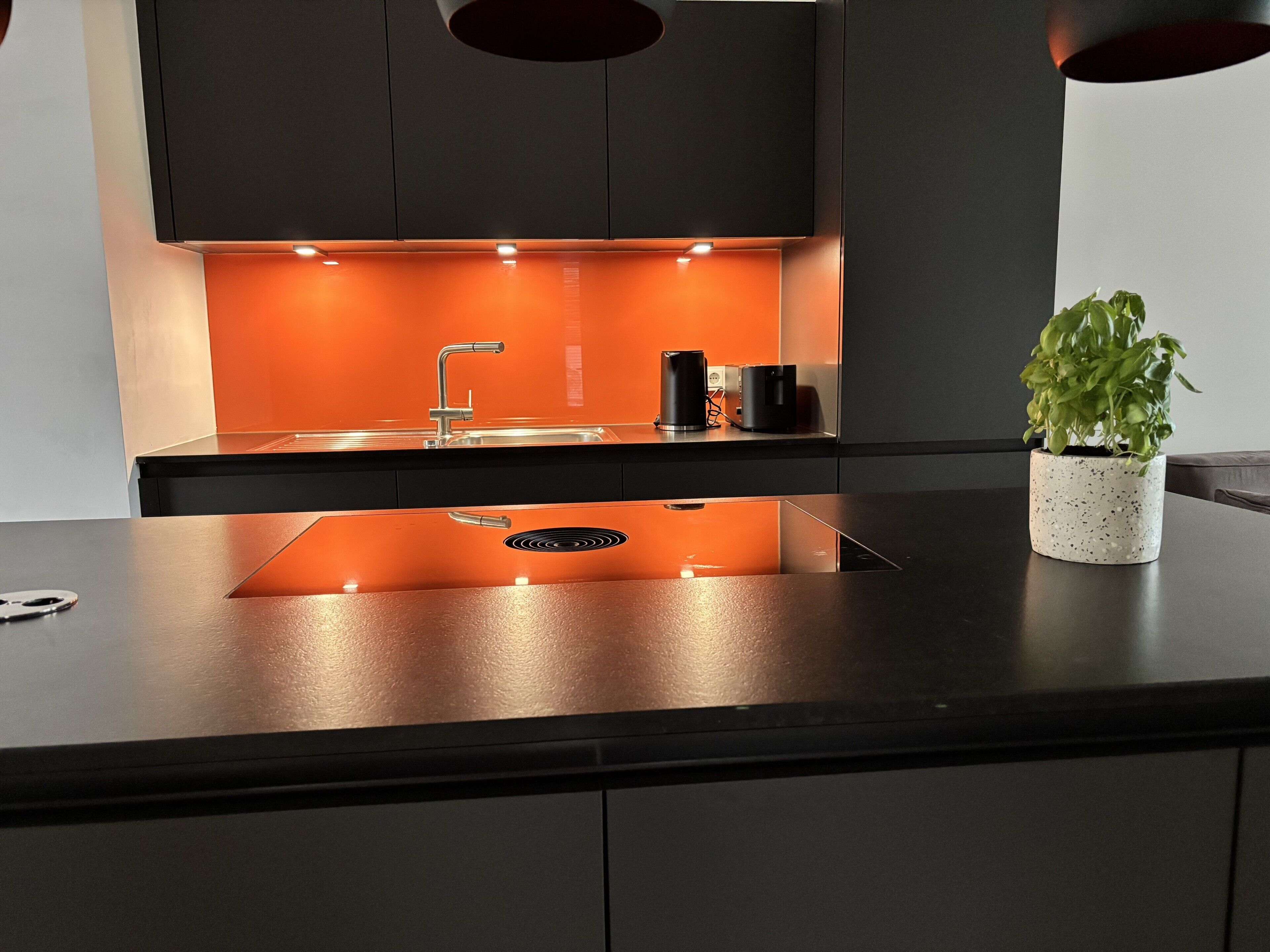 Kühlschrank, Mikrowelle, Ofen, Herdplatte