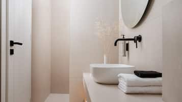 Douche, sèche-cheveux, serviettes fournies