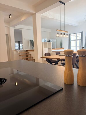 Dining - 119-square-meter newly built apartment with a garage in the heart of Germany's most beautiful historic city center (Bad Wimpfen)
