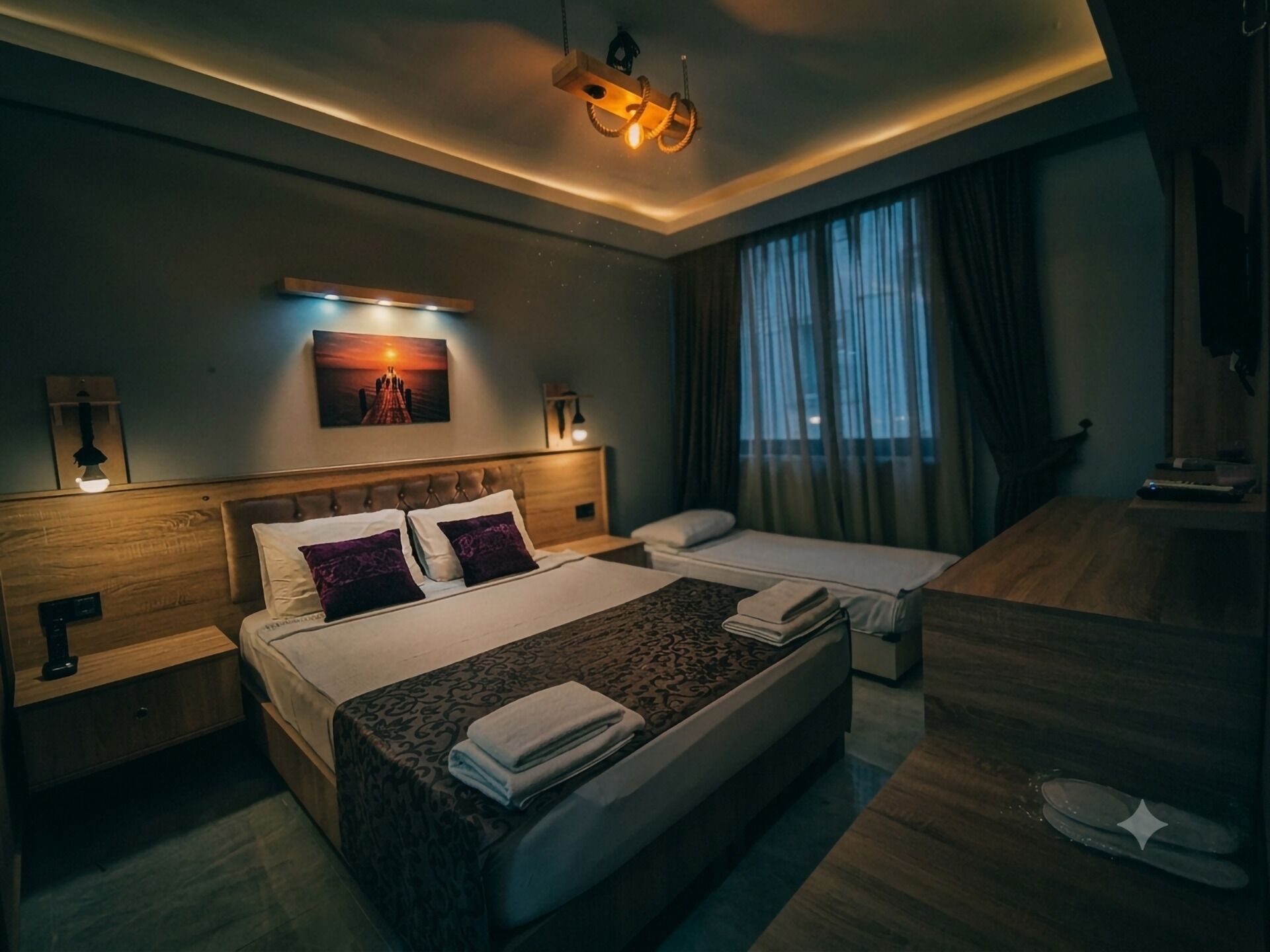 Zweibettzimmer, Stadtblick | Schreibtisch, laptopgeeigneter Arbeitsplatz, kostenloses WLAN