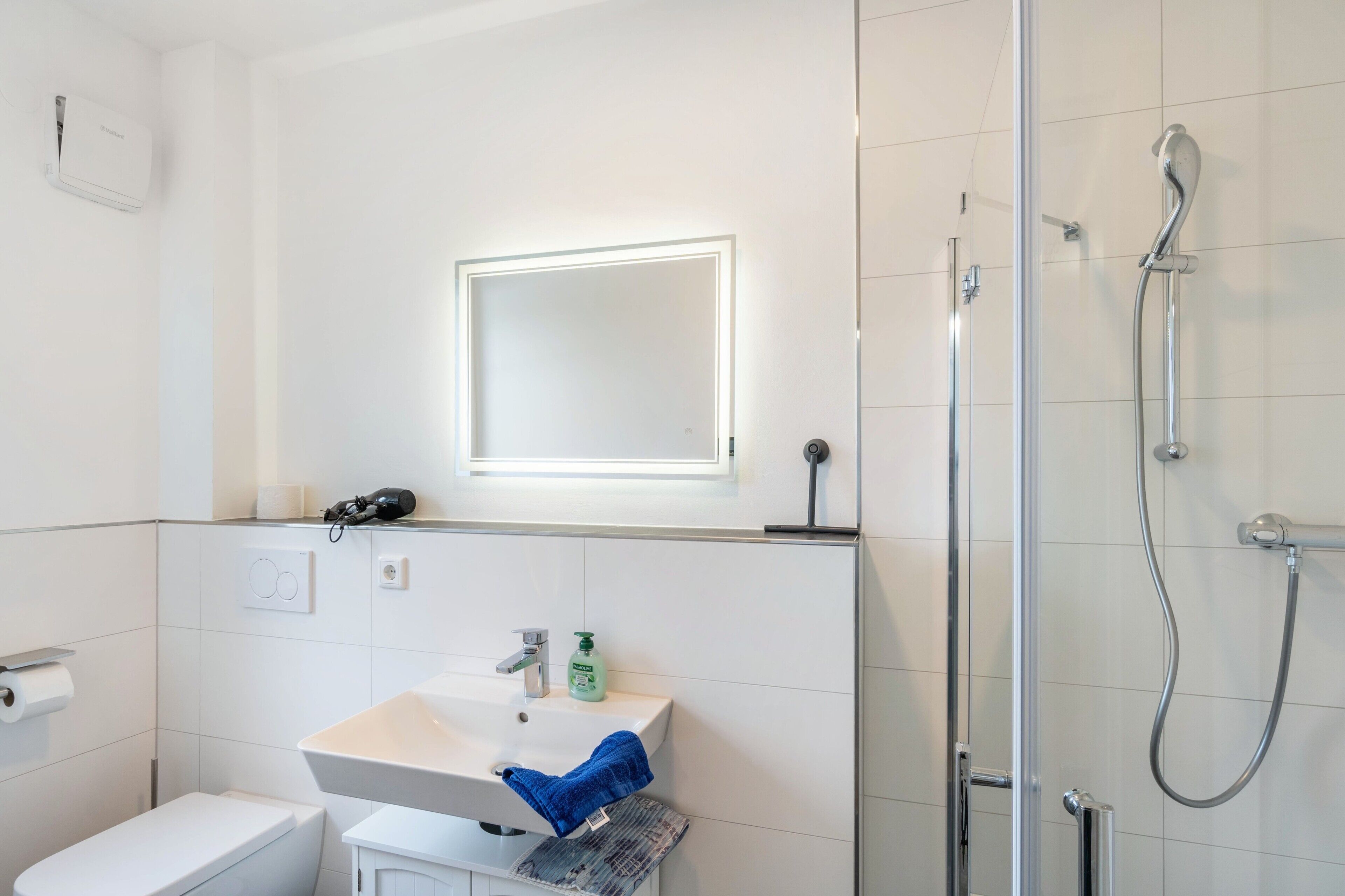 Een douche, een haardroger