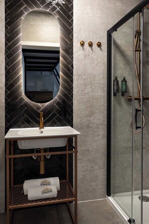 Shower, hair dryer, shampoo - Charm & Chic Studio 33.4 | Main Old Town & Planty (Kraków)