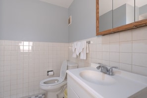 Shower, towels, soap, shampoo - Central 1BR Apt Near Transit, Dining & Shopping (Chicago)
