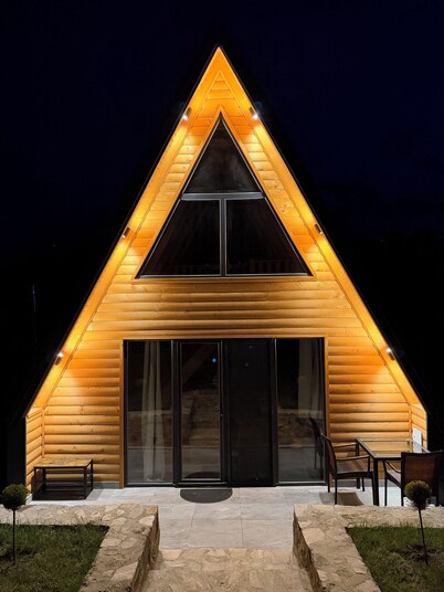 A-frame Cabin with Private Pool in Nature