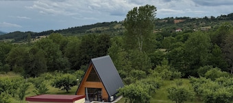 A-frame Cabin with Private Pool in Nature