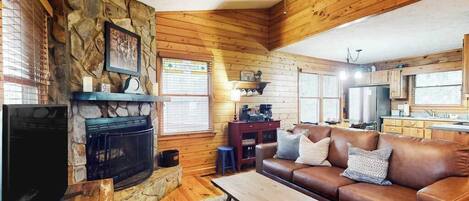 TV, fireplace, offices